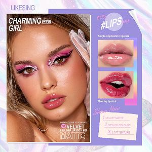 Набор Likesing из 2 блесков для губ Lip Oil Glitter 24 часа Красный synthetic.ua - Фото 1