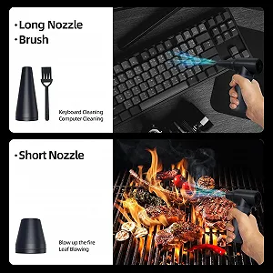 Електрична повітродувка 180 000 RPM 3 насадки 3 швидкості портативна для чищення ПК та авто synthetic.ua - Фото 1