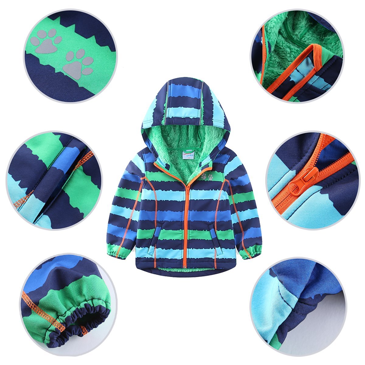 Софтшел куртка Umkaumka для дітей з флісовою підкладкою та капюшоном, фото №6