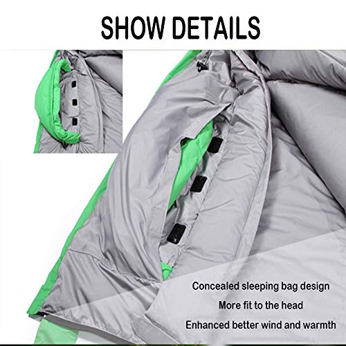 Спальний мішок для дорослих, пуховий, зимовий, приємний до шкіри, м'який, теплий, фото №5