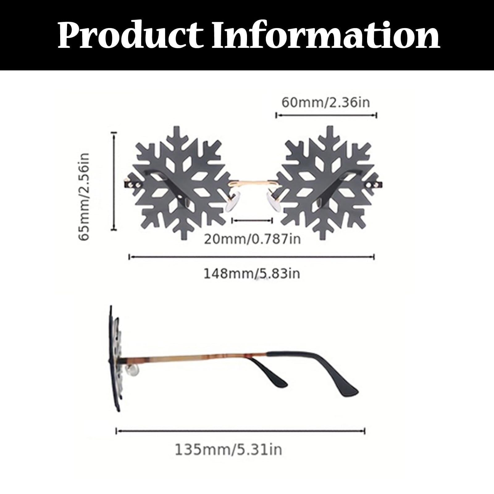 Сонцезахисні окуляри LJCZKA Без оправи Сніжинка Металева оправа, фото №3