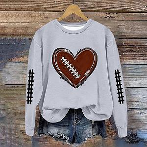 Женский футбольный свитшот Langes Gameday, графика, футбол, мать, наряды, буквы, круглый вырез, длинный рукав, спортивный комфорт, любитель футбола synthetic.ua - Фото 1