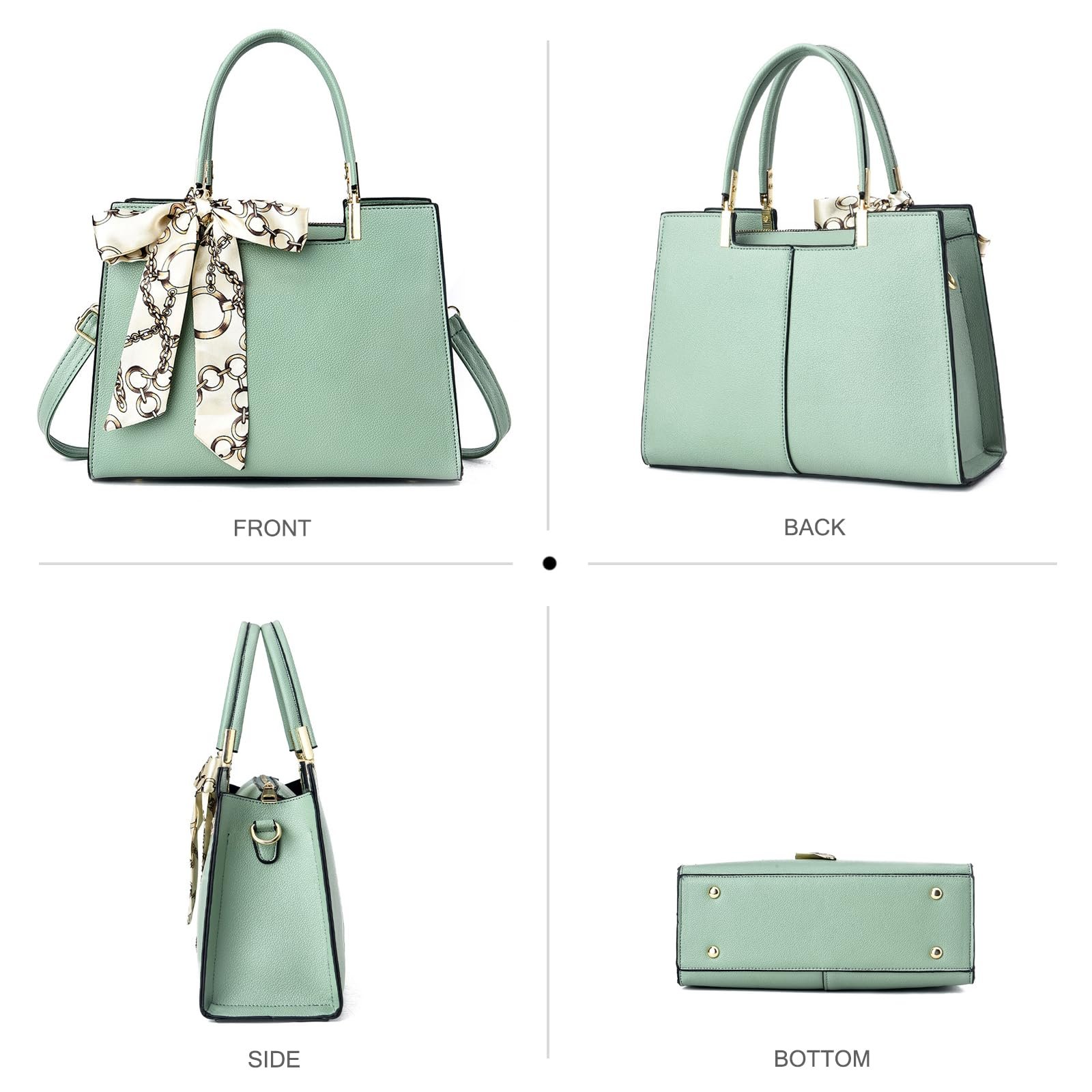 Сумка з верхньою ручкою NICOLE & DORIS Shopper, тоут, зі штучної шкіри, середня, три відділення, зелена, L, елегантна, фото №4