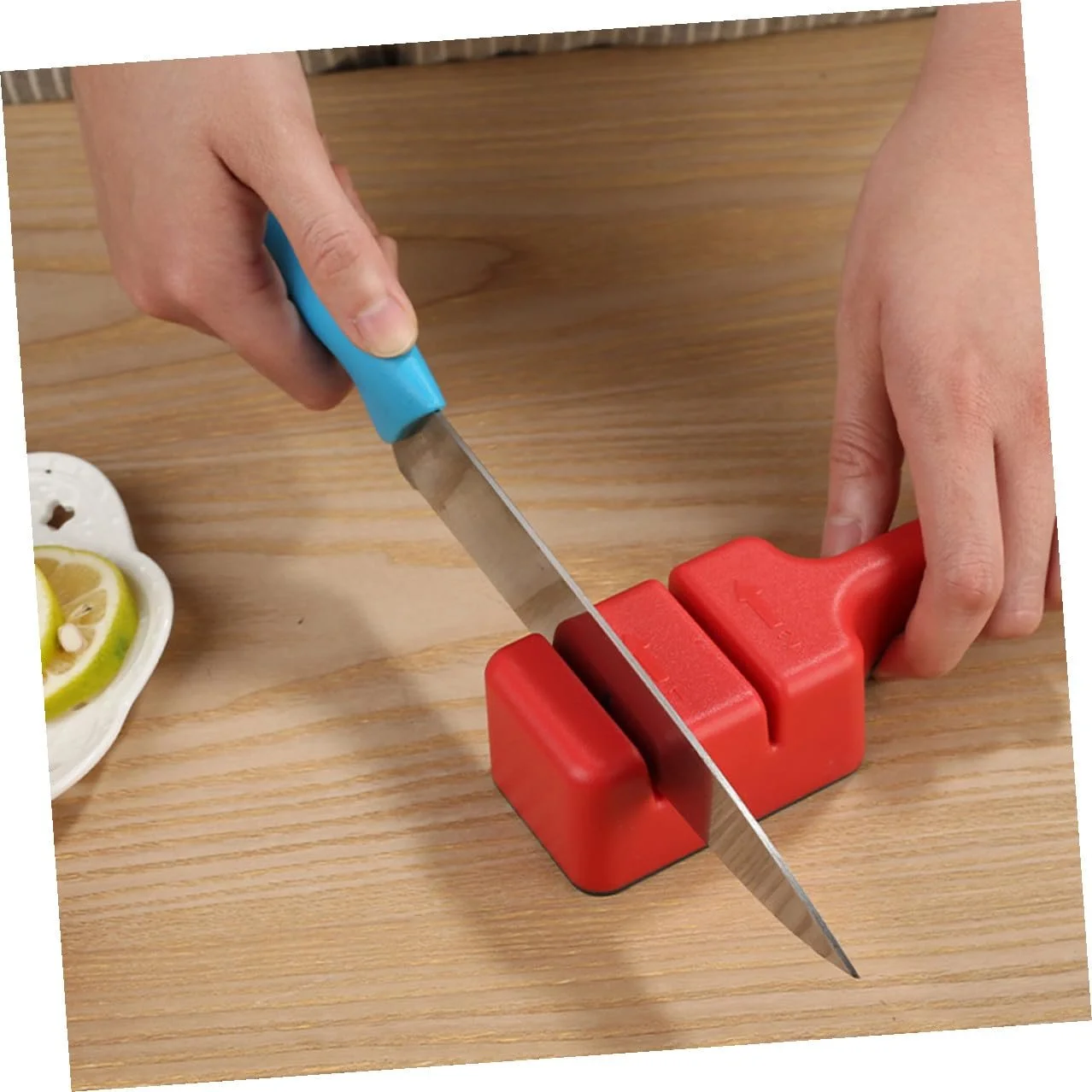 Точило для ножів 2-ступінчаста портативна зносостійка випадковий колір, фото №9 Точило для ножів 2-ступінчаста портативна зносостійка випадковий колір, фото №9