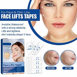 Пластыри для контура лица Transparent Lift, 2 x 40 штук, гипоаллергенные synthetic.ua - Фото 1