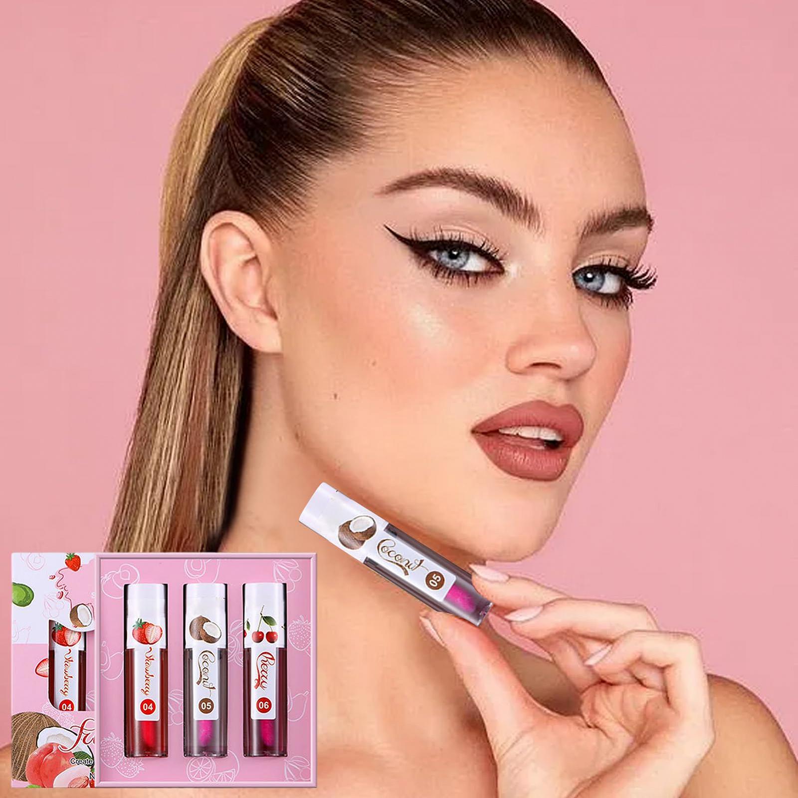 Масло для увеличения губ - Блеск для губ с изменяющимся цветом - Увлажняющее и питательное масло-блеск для губ, набор из 3 фруктовых масел для губ с оттенком, долговременный, фото №2 Масло для увеличения губ - Блеск для губ с изменяющимся цветом - Увлажняющее и питательное масло-блеск для губ, набор из 3 фруктовых масел для губ с оттенком, долговременный, фото №2