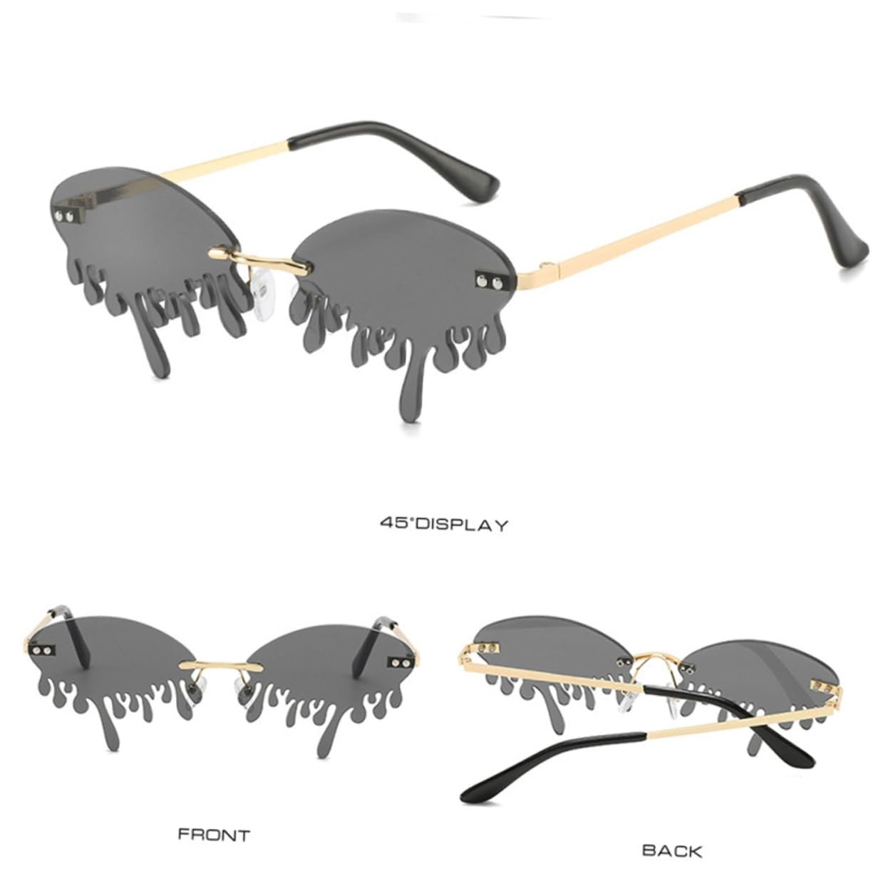 Окуляри Святкові PACKOVE Набір з 3 шт. Drop Design Сірий, фото №4