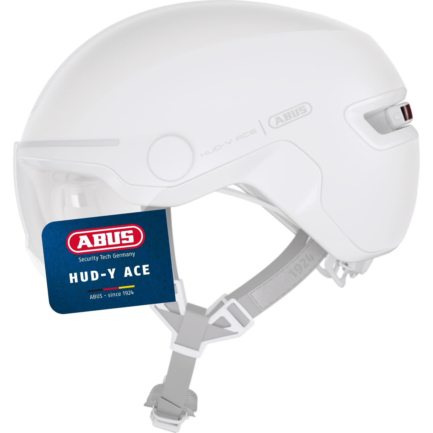 Городской Шлем ABUS HUD-Y ACE с козырьком и магнитным перезаряжаемым LED задним фонарем, фото №1