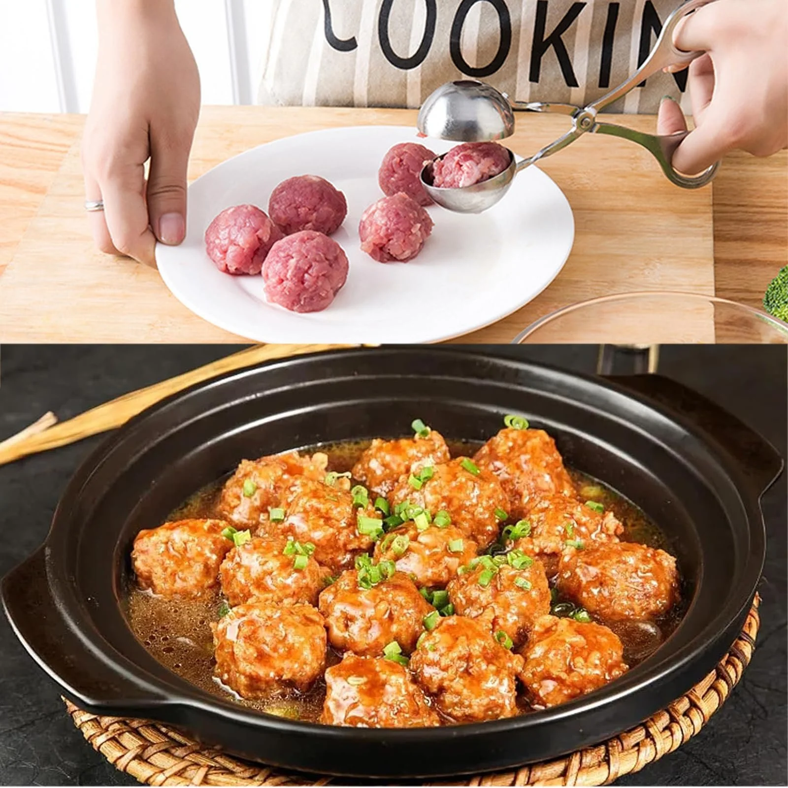 Набор ложек для тефтелей Meat Baller 304 Stainless Steel 2 шт. нержавеющая сталь, фото №4 Набор ложек для тефтелей Meat Baller 304 Stainless Steel 2 шт. нержавеющая сталь, фото №4