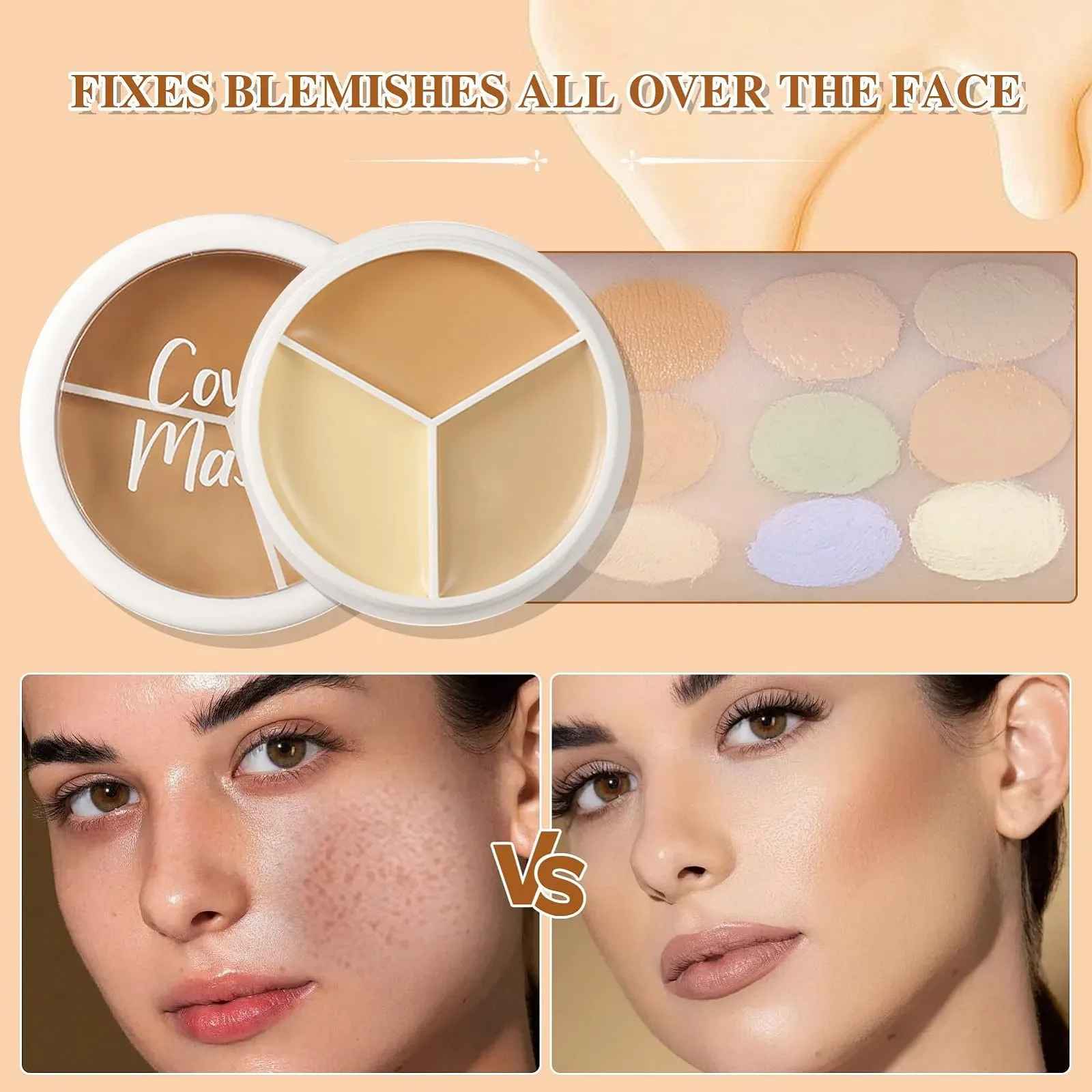 Консилер Tri-Colour Concealer Make-Up Повна палітра консилерів для корекції кольору, фото №4 Консилер Tri-Colour Concealer Make-Up Повна палітра консилерів для корекції кольору, фото №4