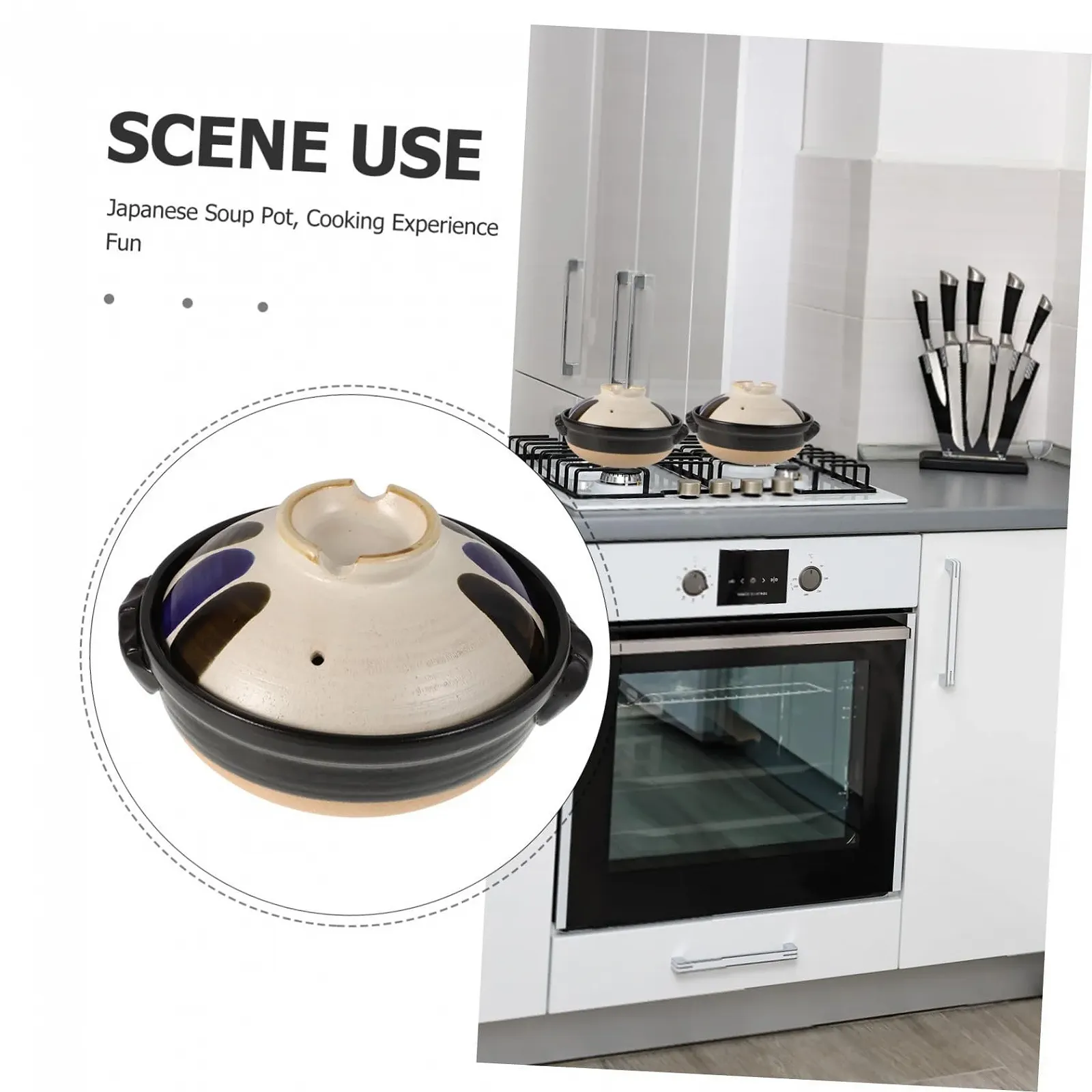 Кастрюля-жаровня японский стиль грубая керамика с крышкой термостойкая Серый, фото №3 Кастрюля-жаровня японский стиль грубая керамика с крышкой термостойкая Серый, фото №3