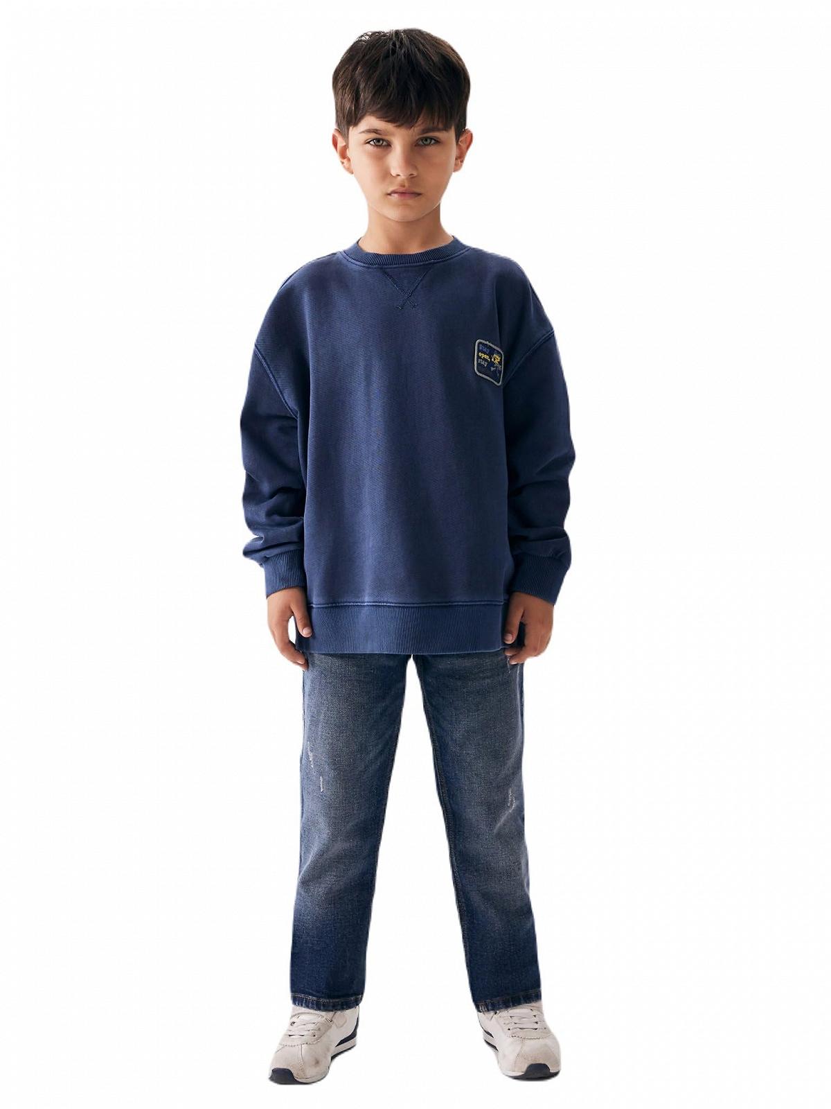 Толстовка LTB Tayege Standard Повсякденний З довгими рукавами З круглим вирізом 100% бавовна Синій - Розмір 176 см, фото №1