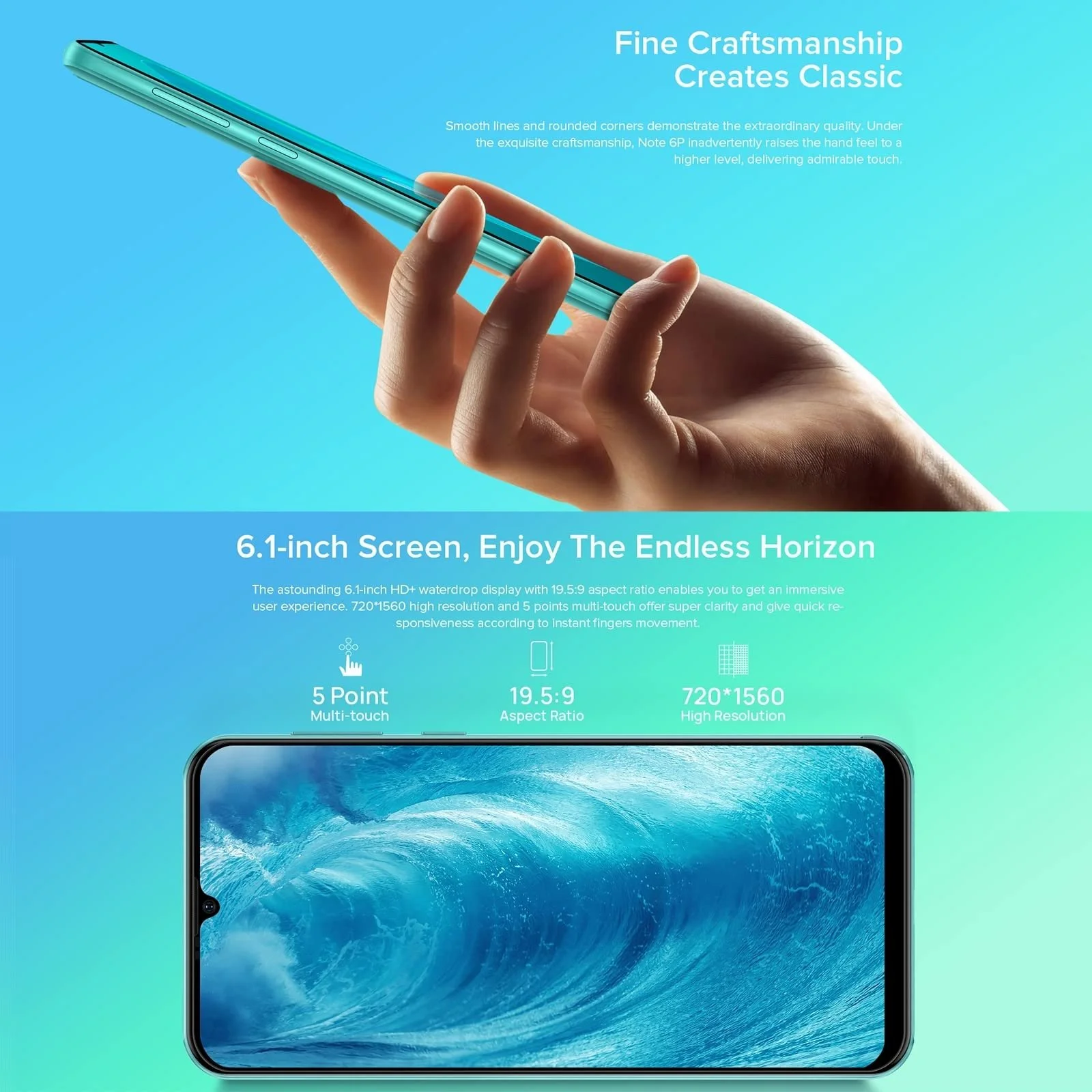 Смартфон Ulefone Note 6(P) 4G Dual SIM 6.1 дюйм 2 ГБ + 32 ГБ 8 Мп + 5 Мп Black, фото №4