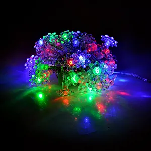 Гірлянді 40LED Квіточка Red Green Blue Yellow 1 режим 5метров прозора ізоляція Пакет - Фото 1