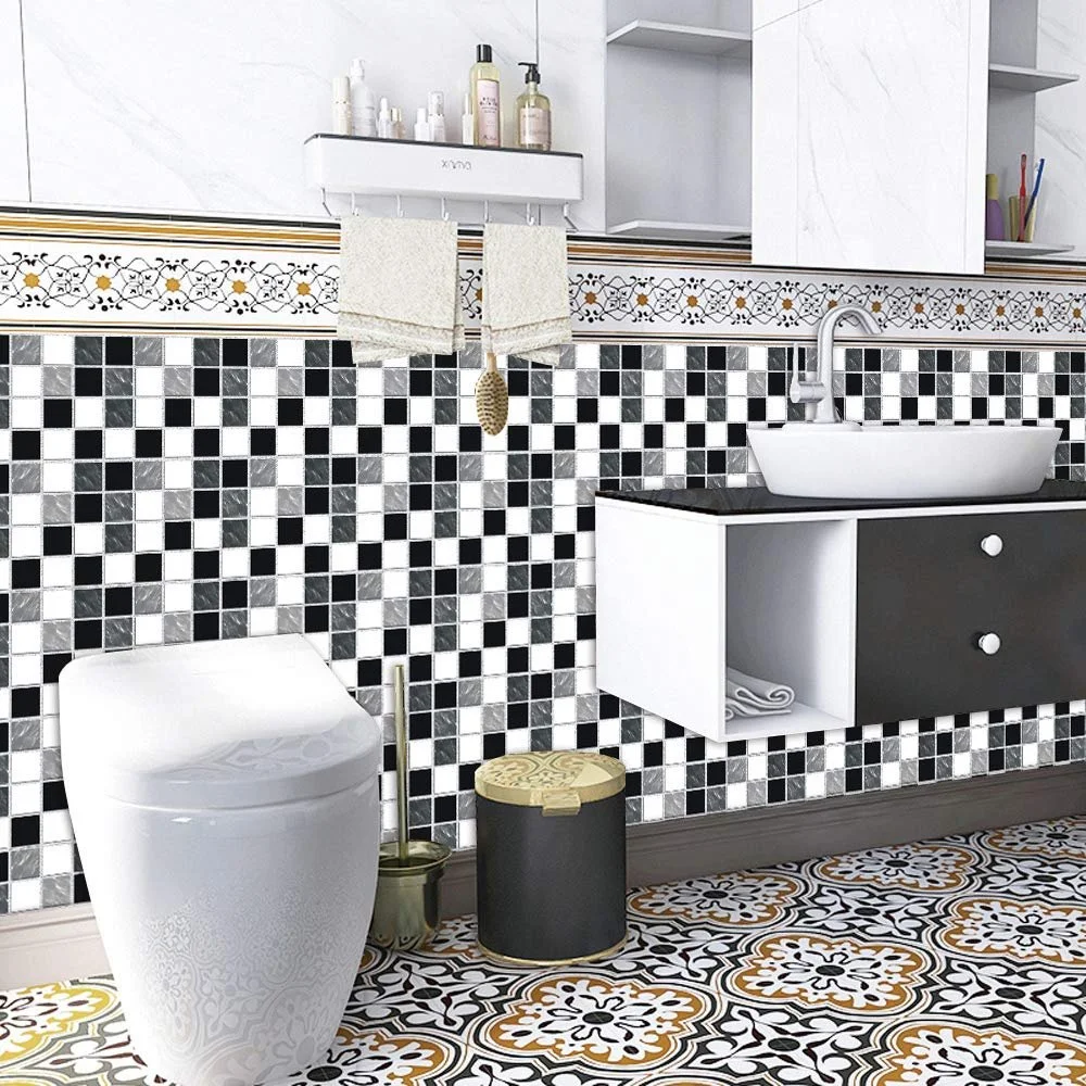 Наклейки для плитки вінілові 24 шт 15 x 15 см водонепроникні ПВХ самоклейні, фото №5