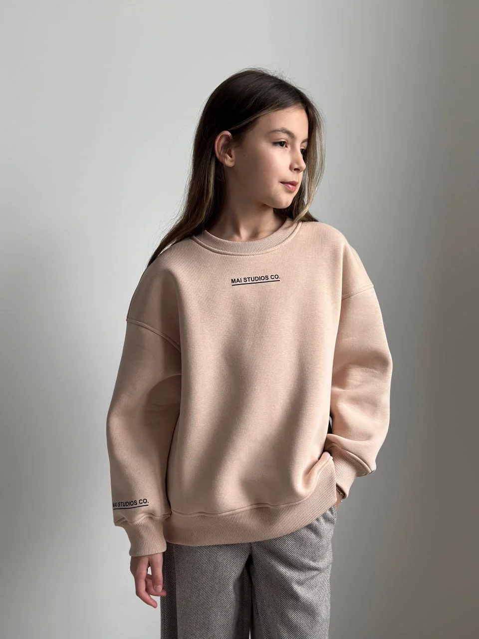 Стильний світшот - шоколад, беж та молочний - від 140 см до 164 см, фото №2