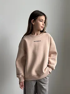 Стильный свитшот — шоколадный, бежевый и молочный — от 140 см до 164 см synthetic.ua - Фото 1