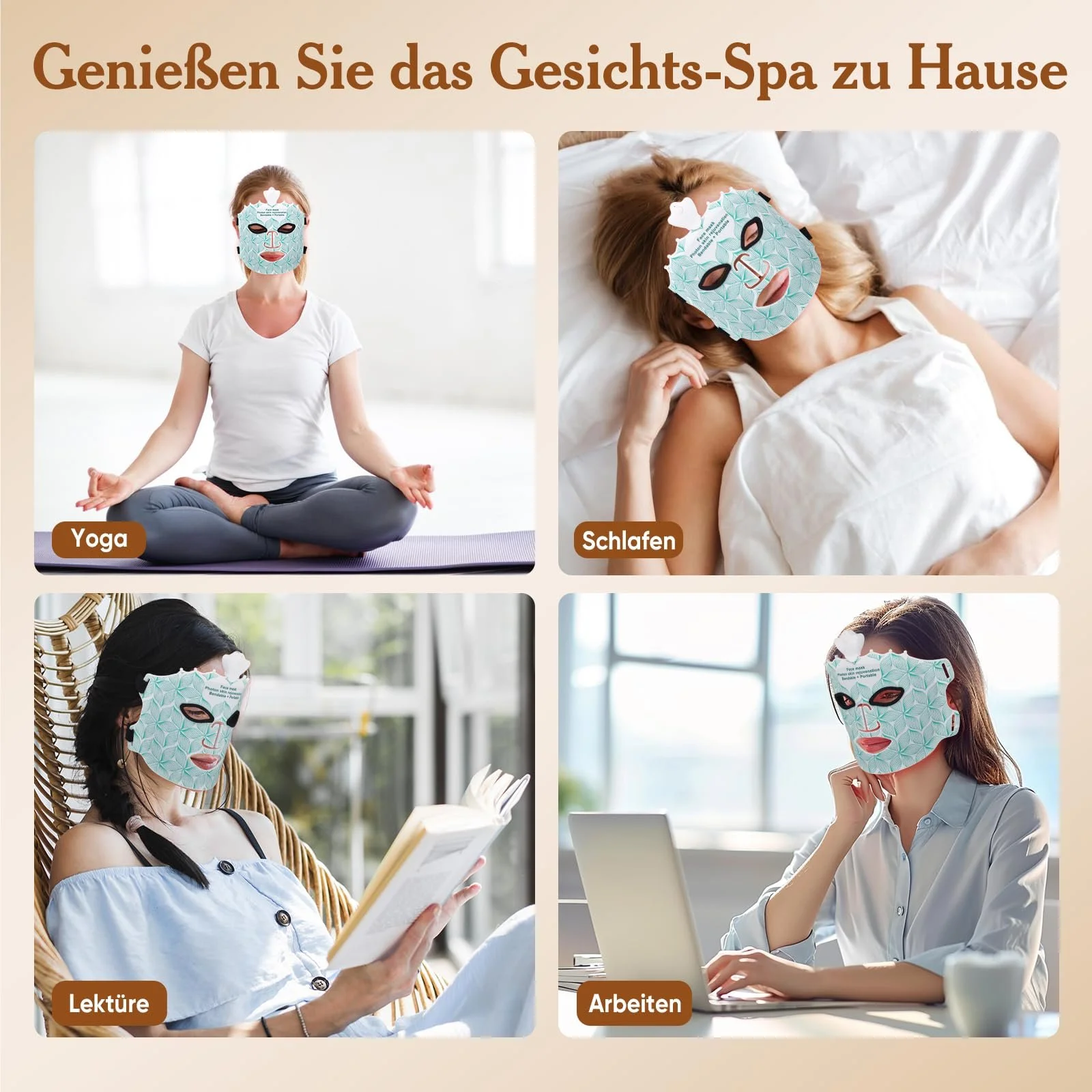 LED Маска для лица Светотерапия с красным светом, 7 цветов, против морщин, фото №7