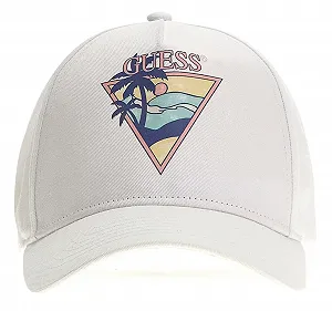 Мужская бейсболка Guess - Triangle Palm Baseball Cap Белый - Фото 1