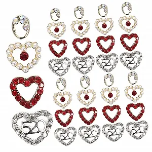 Прикраса для нігтів Серце VILLCASE 40шт. Форма серця, Діаманти для нігтів - Фото 1