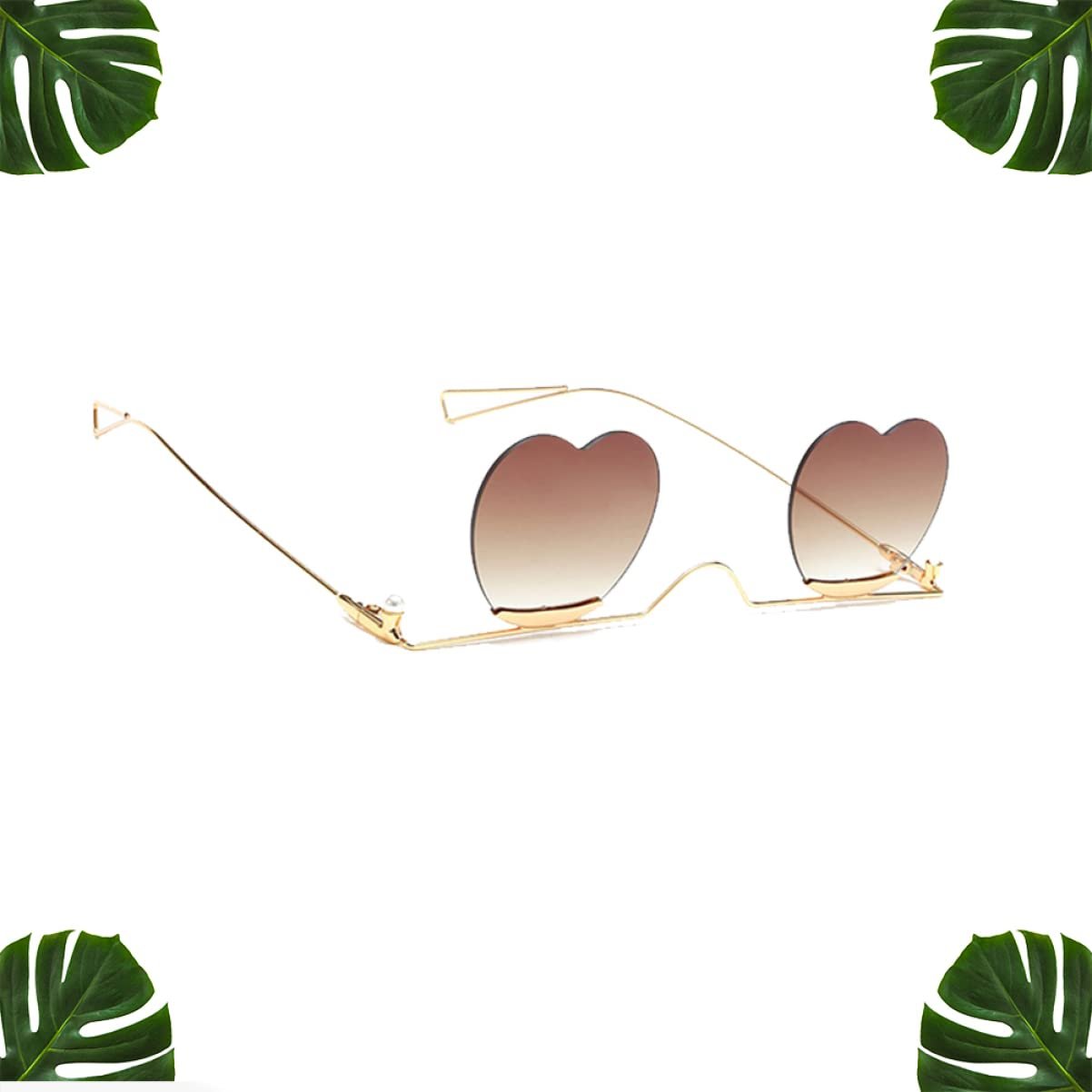 Сонцезахисні окуляри PACKOVE Метал Серце Кава Ретро стиль, фото №8