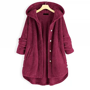 Шерстяное пальто Henagehde с капюшоном synthetic.ua - Фото 1