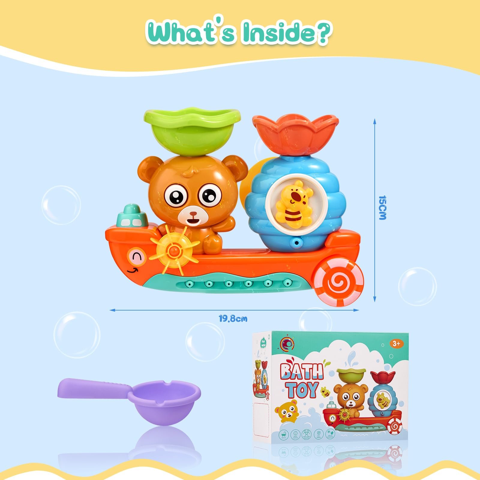 Игрушка для ванной Bear and Bee с чашкой, фото №7