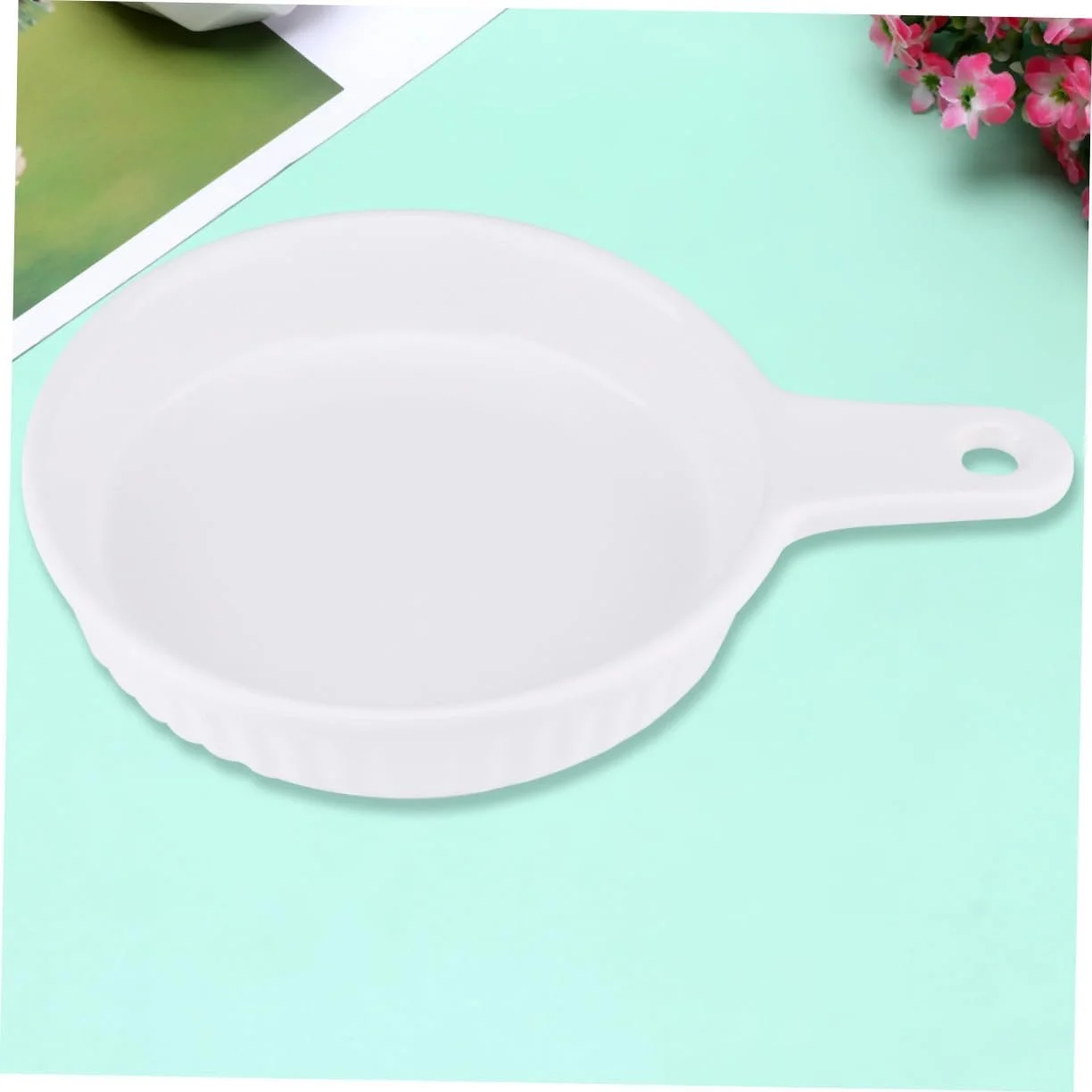 Форма для запікання Gatuida керамічна кругла з ручкою біла, фото №9