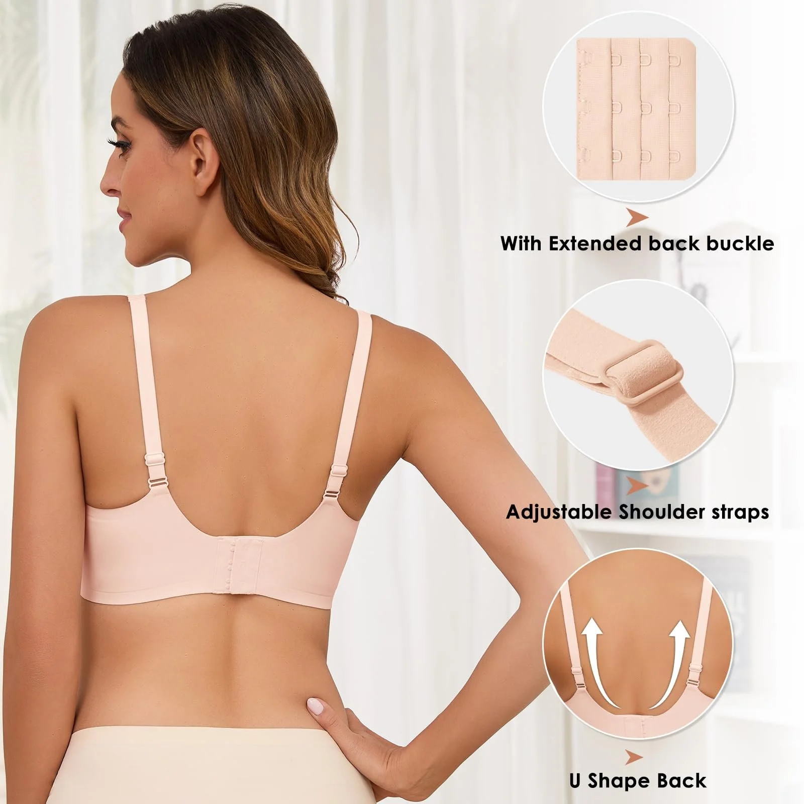 Бюстгальтер Xnova Comfortable безшовный без косточек мягкий push-up с глубоким V-образным вырезом и чашками с подкладкой, фото №3 Бюстгальтер Xnova Comfortable безшовный без косточек мягкий push-up с глубоким V-образным вырезом и чашками с подкладкой, фото №3