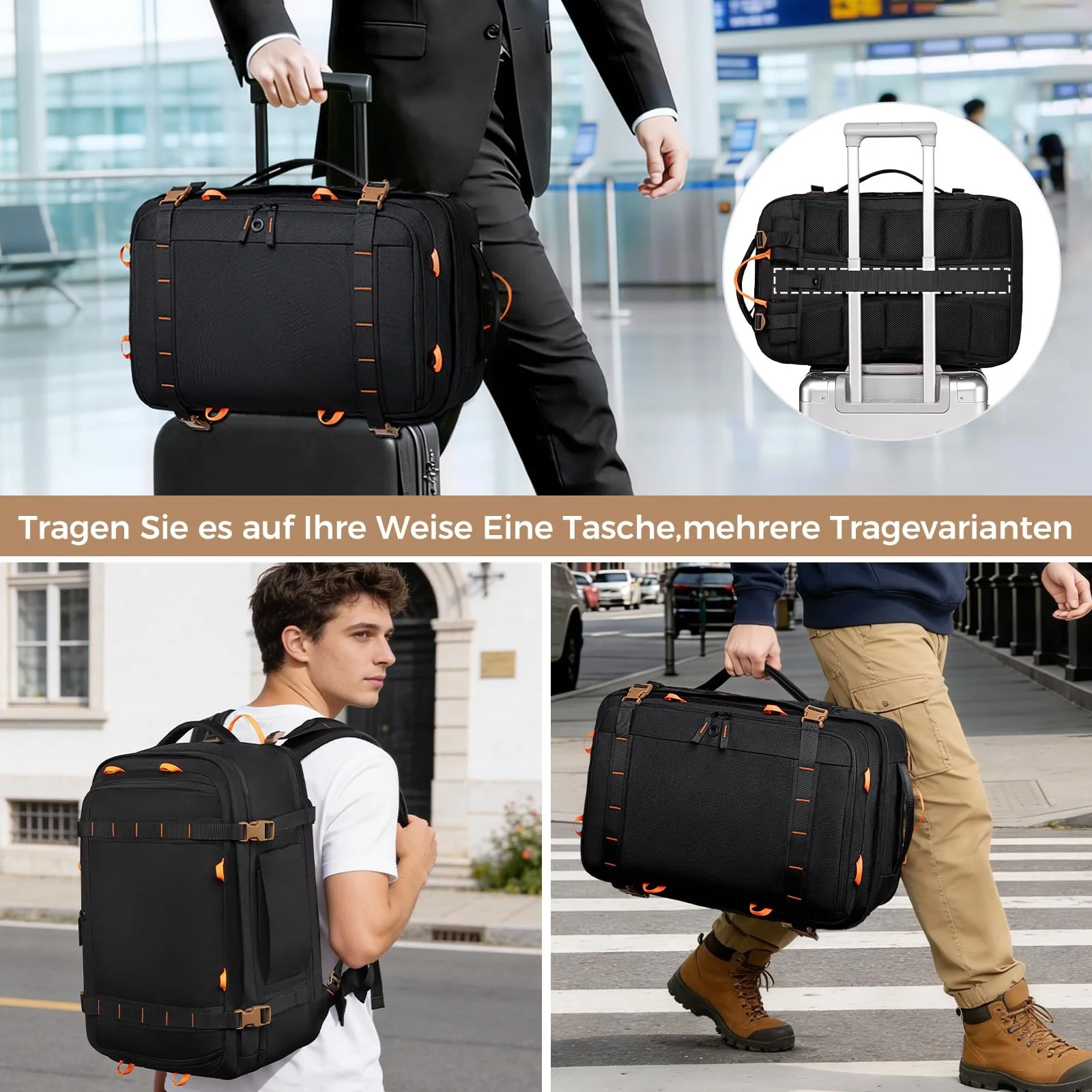 Дорожный рюкзак Fenree.geer 18.4 Inches Expandable 49L-59L Black, фото №7 Дорожный рюкзак Fenree.geer 18.4 Inches Expandable 49L-59L Black, фото №7