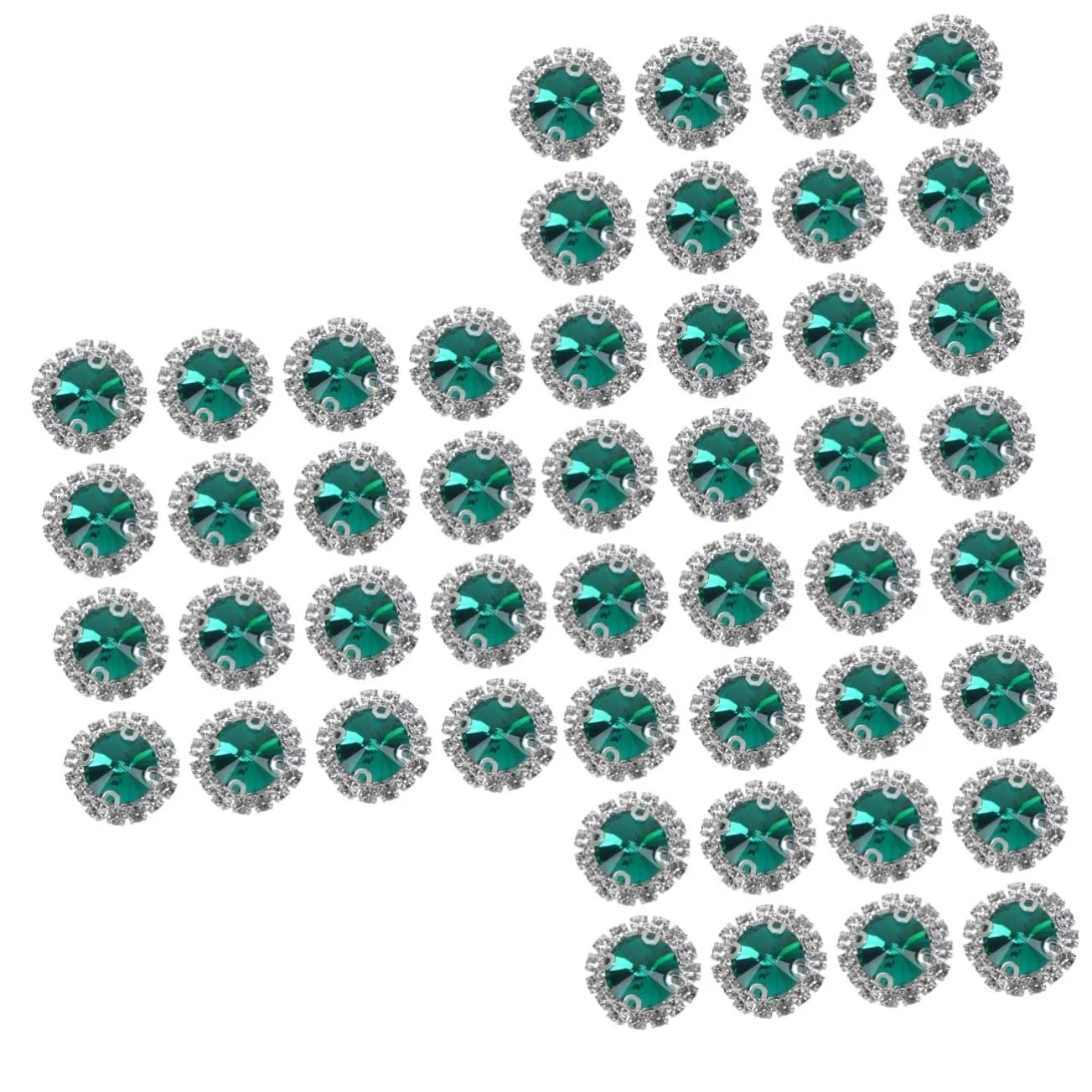 Стрази Плоскі круглі COHEALI 60 штук, зелені, фото №1