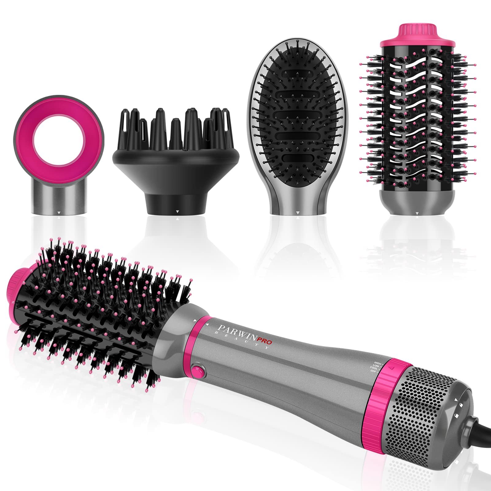 Фен-щетка Parwin Pro Beauty 4-in-1 1000 W с 4 насадками для сушки и стайлинга, фото №1 Фен-щетка Parwin Pro Beauty 4-in-1 1000 W с 4 насадками для сушки и стайлинга, фото №1