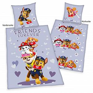 Постільна білизна Herding Paw Patrol, наволочка 80 x 80 см з двостороннім мотивом, підковдра 135 x 200 см, на ґудзиках, 100% бавовна synthetic.ua - Фото 1