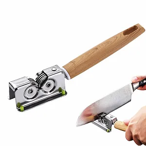 Точилка для ножей esmen роликовая из нержавеющей стали с деревянной ручкой PP - Фото 1