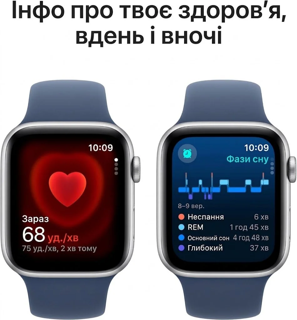 Смарт-годинник Apple Watch SE (2nd Gen) GPS 44mm Aluminum Case Midnight with Midnight Sport Band, фото №5