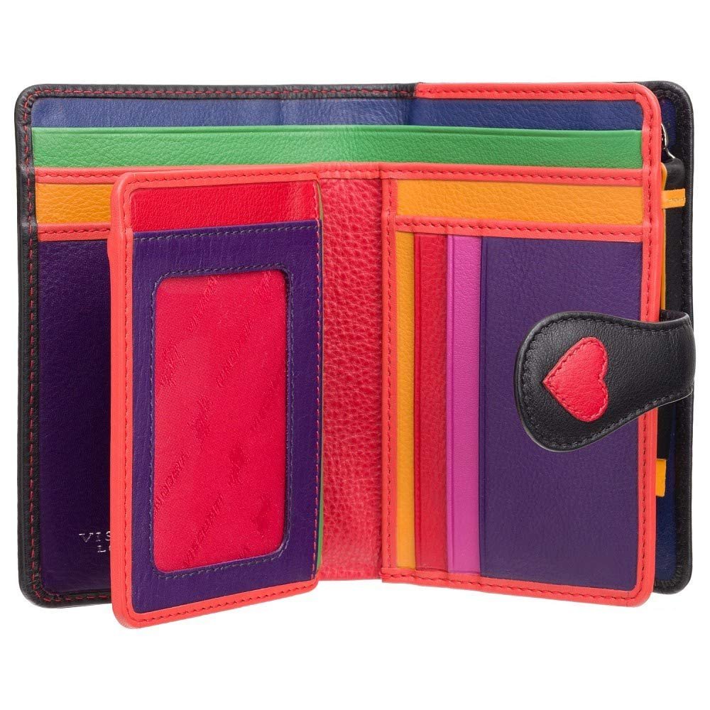 Кошелек Bi-Foldable Visconti Soft RFID Protection Hearts - Crush, разноцветный, черный, разноцветный, M, Classic, фото №2