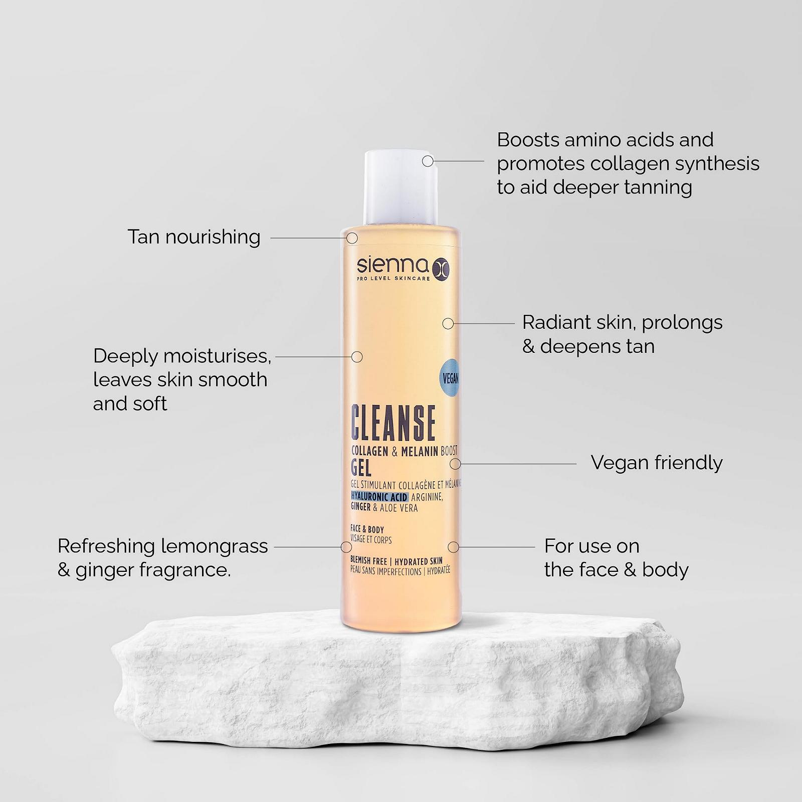 Гель для очищення тіла Sienna X Cleansing Gel Collagen and Melanin Boosting pH-збалансований, фото №2 Гель для очищення тіла Sienna X Cleansing Gel Collagen and Melanin Boosting pH-збалансований, фото №2