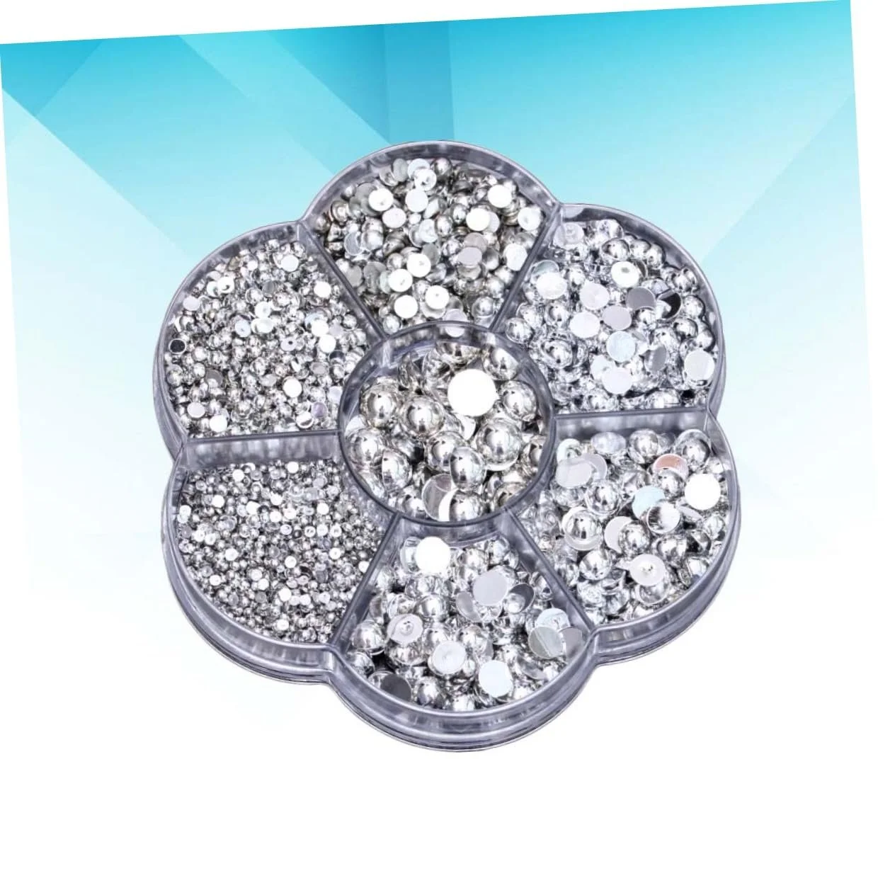 Полукруглые бусины COHEALI 7395 шт. серебряные, фото №7