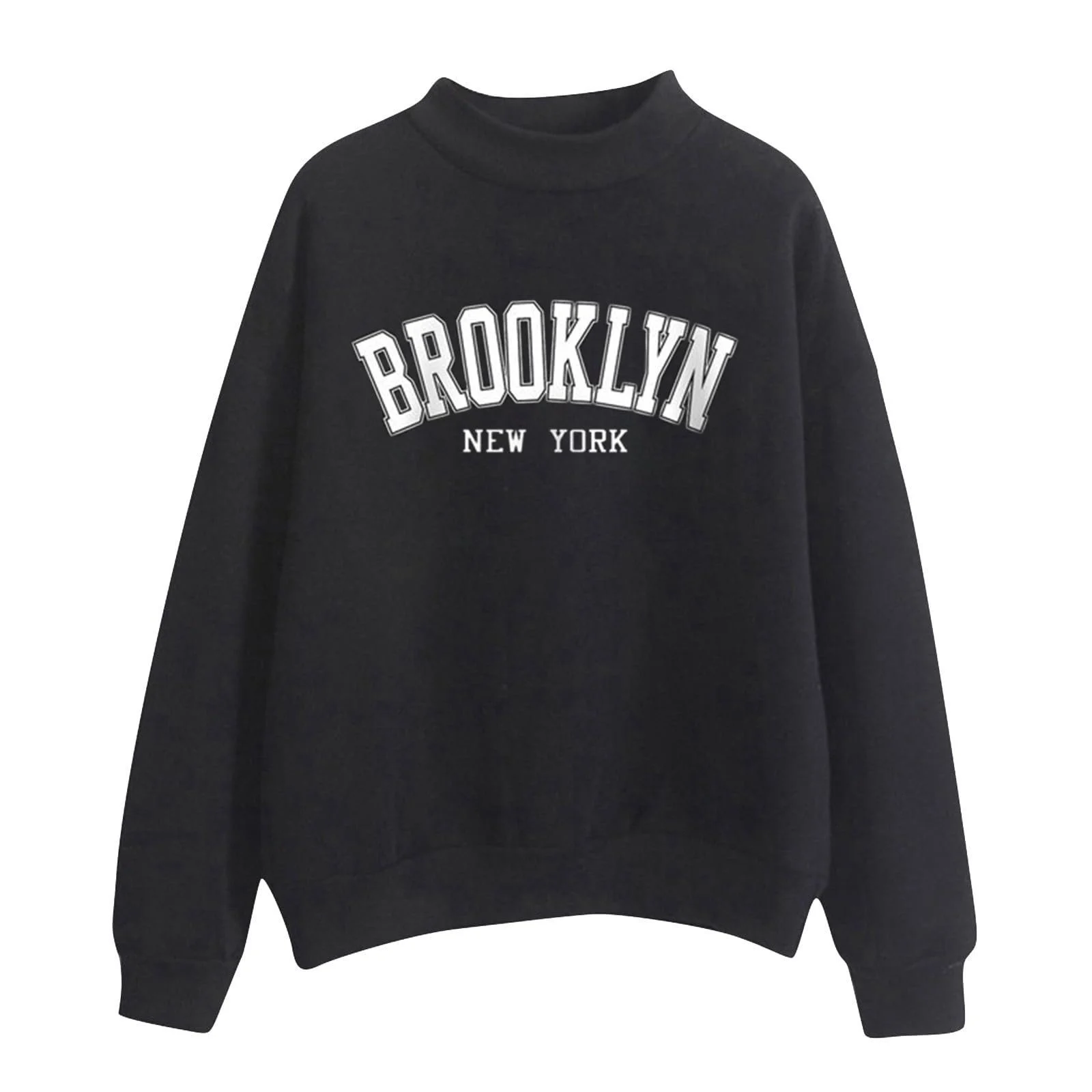 Рубашка Qzeanxy Свободная Женская - Длинный рукав Свитшот Basic Oversized Эластичный Флисовый пуловер Hiphop Повседневная Туника Однотонная Хлопковая Толстовка с круглым вырезом Oversize Осень, фото №1