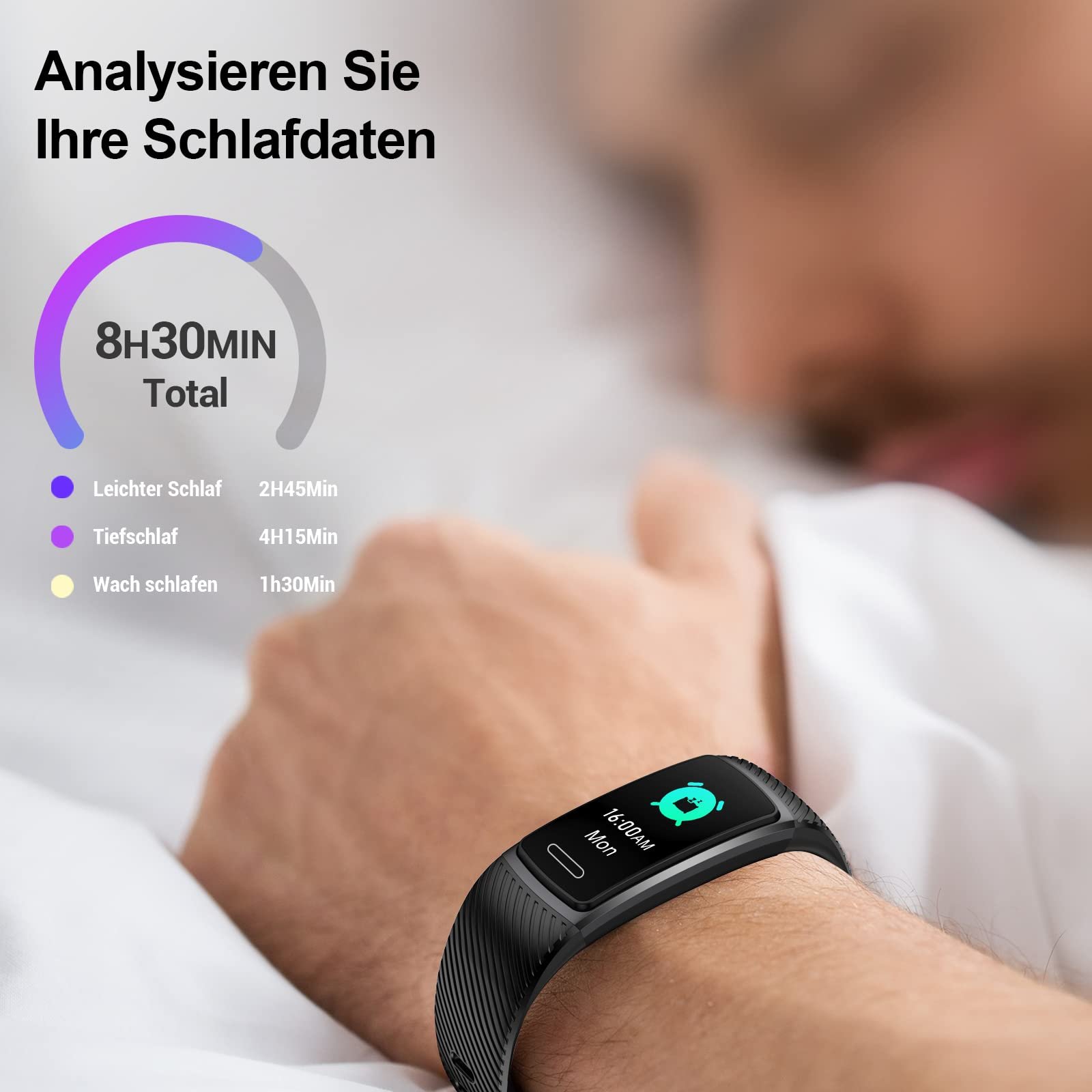 Фитнес-браслет Soundfuse, монитор сердечного ритма, монитор сна, шагомер, IP68, для спорта и тренировок, фото №2