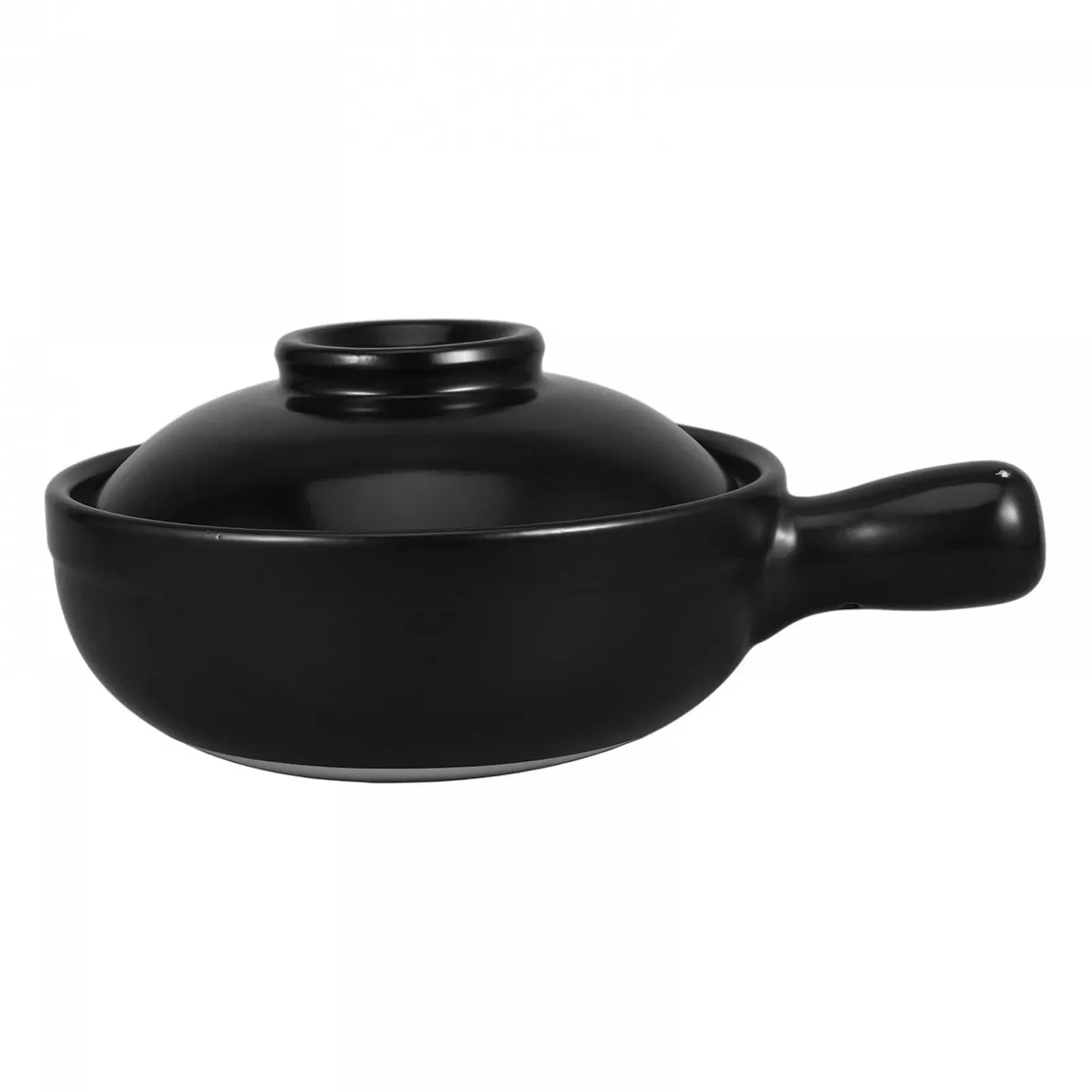 Глиняный горшок с крышкой Керамический для риса и тушения для плиты и микроволновой печи Универсальный, фото №1