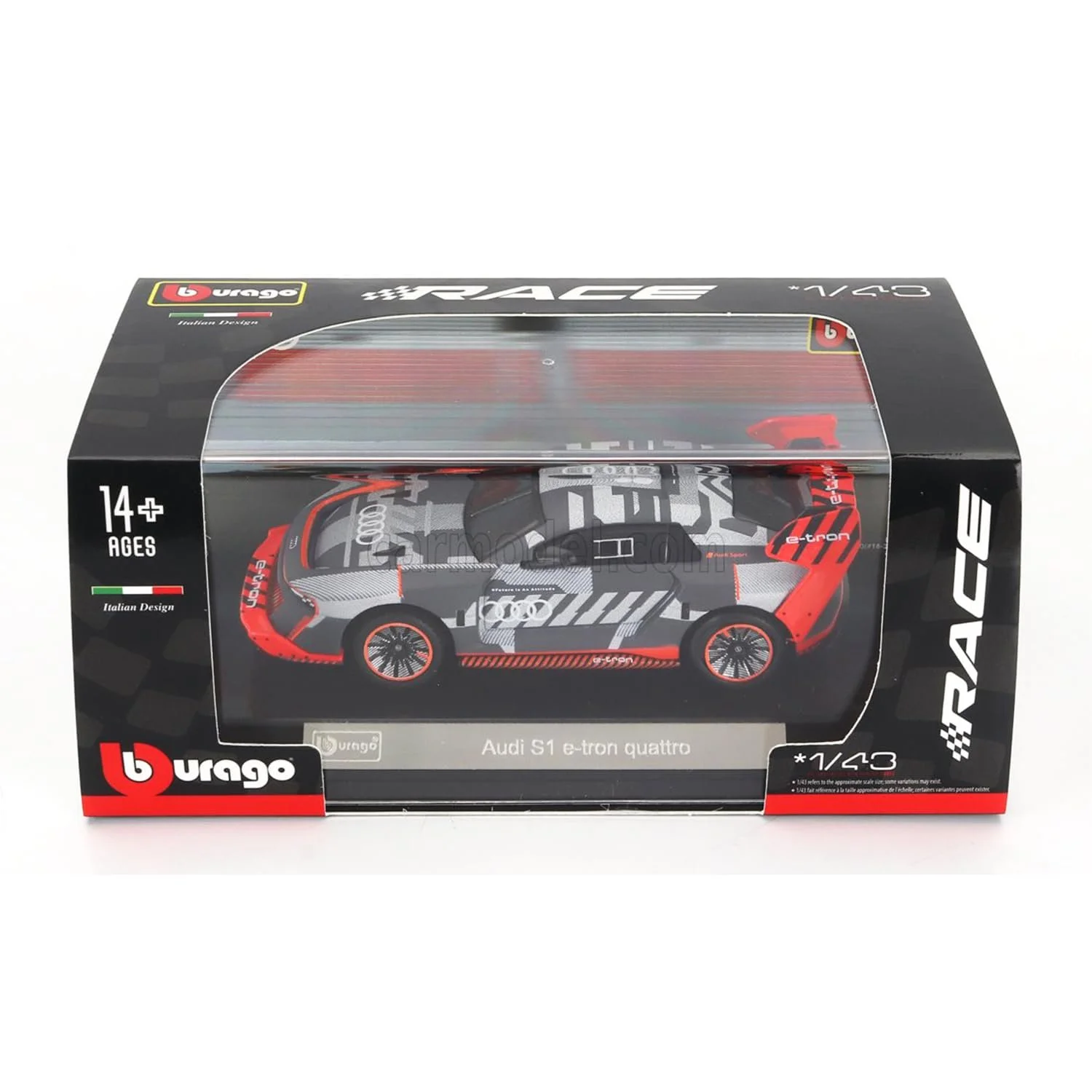 Легковой автомобиль Bburago Audi S1 E-Tron Quattro Hoonitron 1:43, фото №3