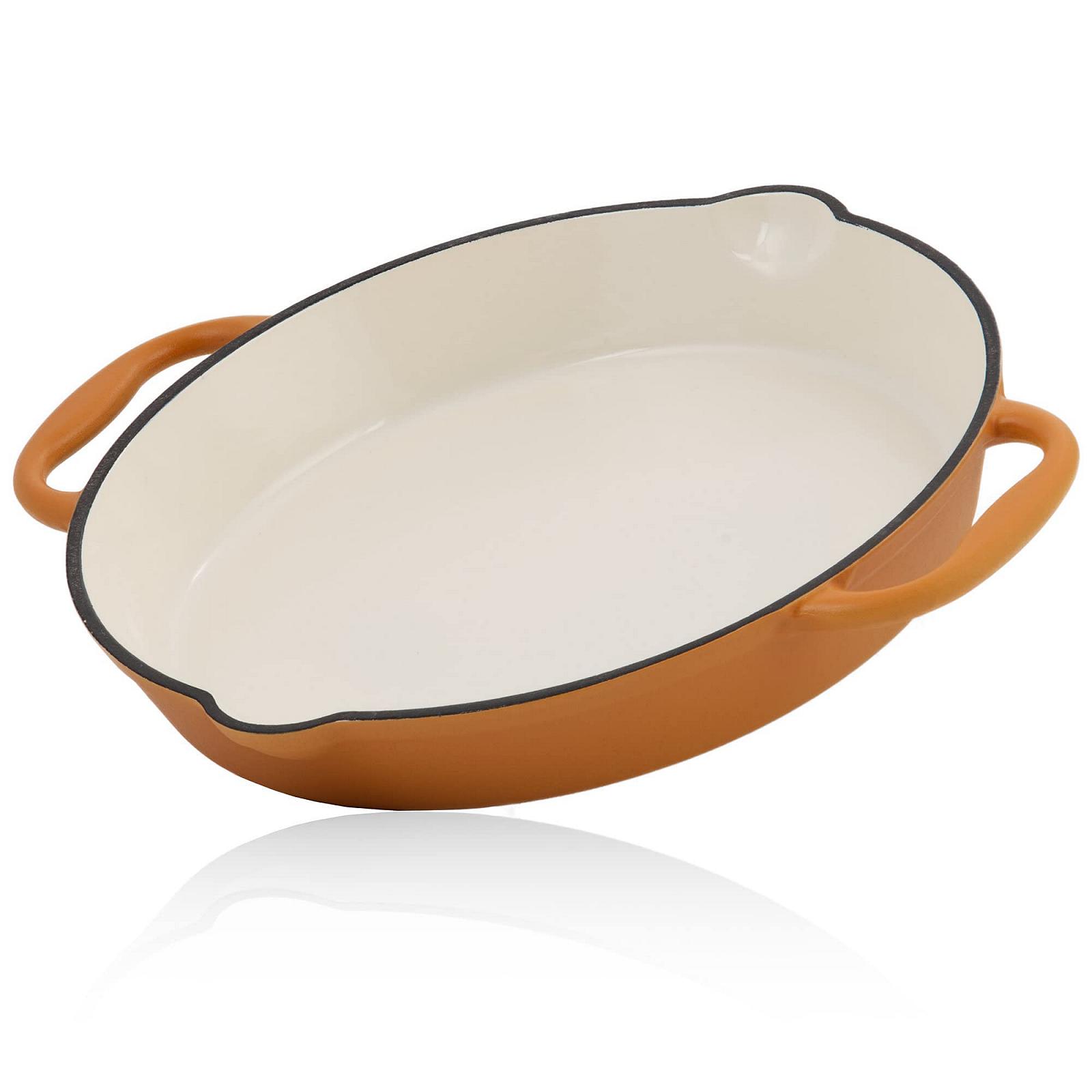 Сковорода Mahlzeit Cast Iron Enamelled Діаметр 29 см Sunny Orange Чавун з двома ручками та двома носиками, фото №1