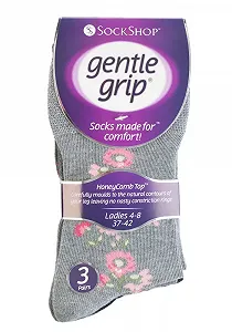 Шкарпетки Gentle Grip Health, 6 пар, без гумки, для діабетиків, без тиску, з бавовни, розмір 37/42 synthetic.ua - Фото 1