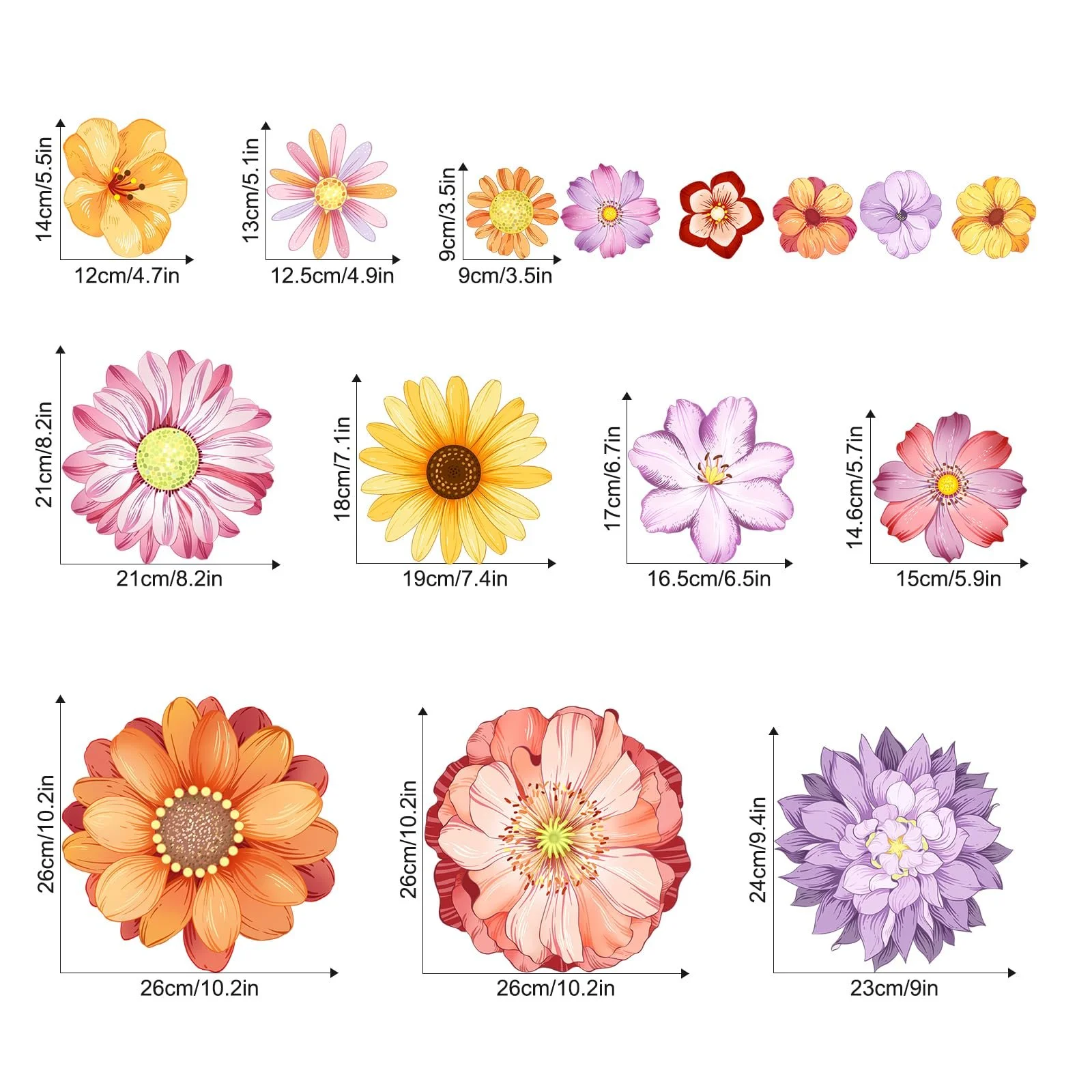 Наклейки на стіну Supzone Ромашки акварельні 24 шт., фото №3