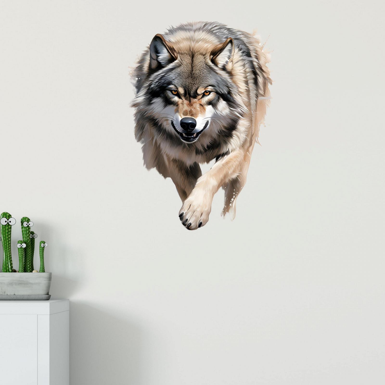 Наклейка на стіну GRAZDesign Wolf Running Вовк, що біжить 55 x 40 см, фото №2 Наклейка на стіну GRAZDesign Wolf Running Вовк, що біжить 55 x 40 см, фото №2