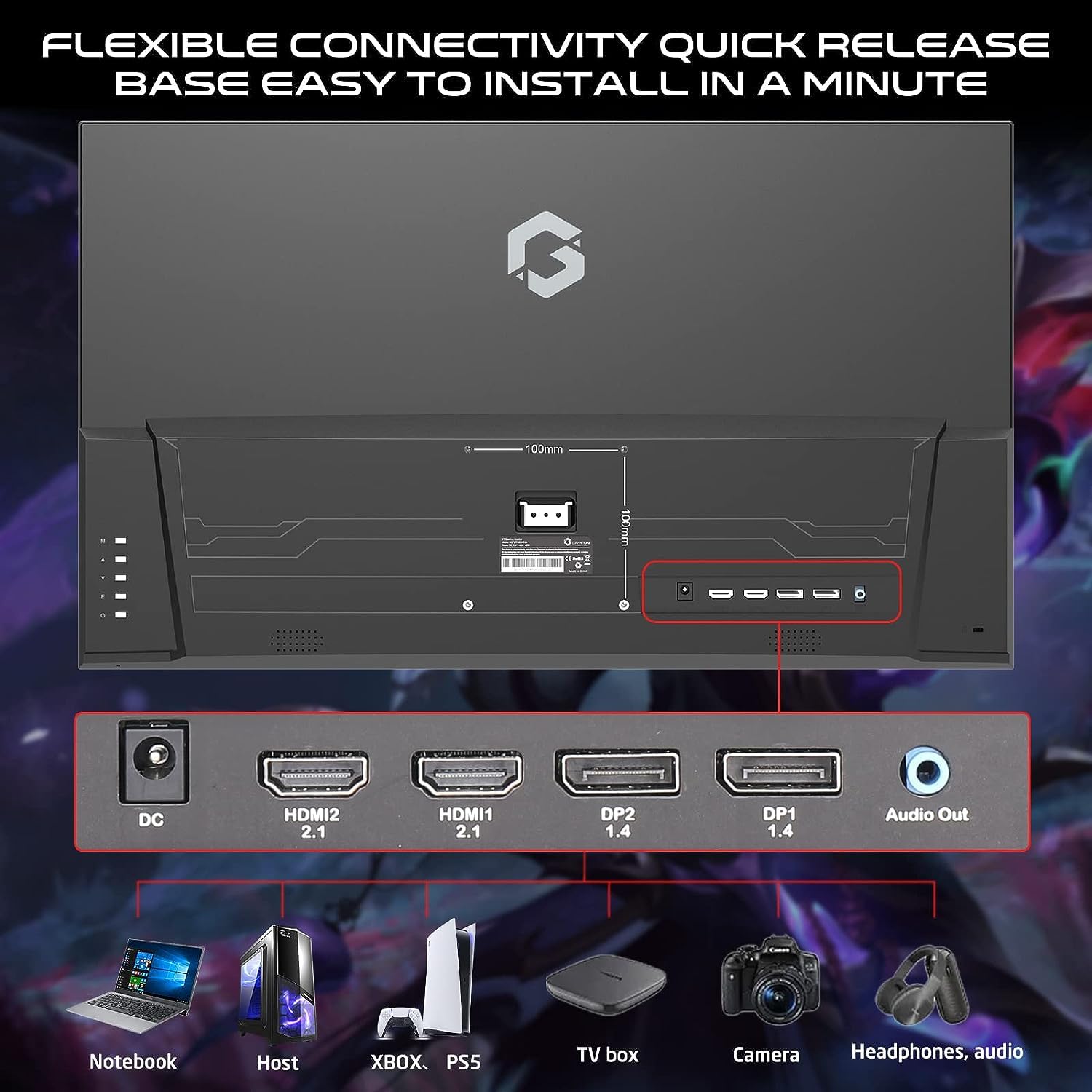 Монитор GAMEON GOP27FHD240VA 27 дюймов FHD VA 240Hz черный, фото №4