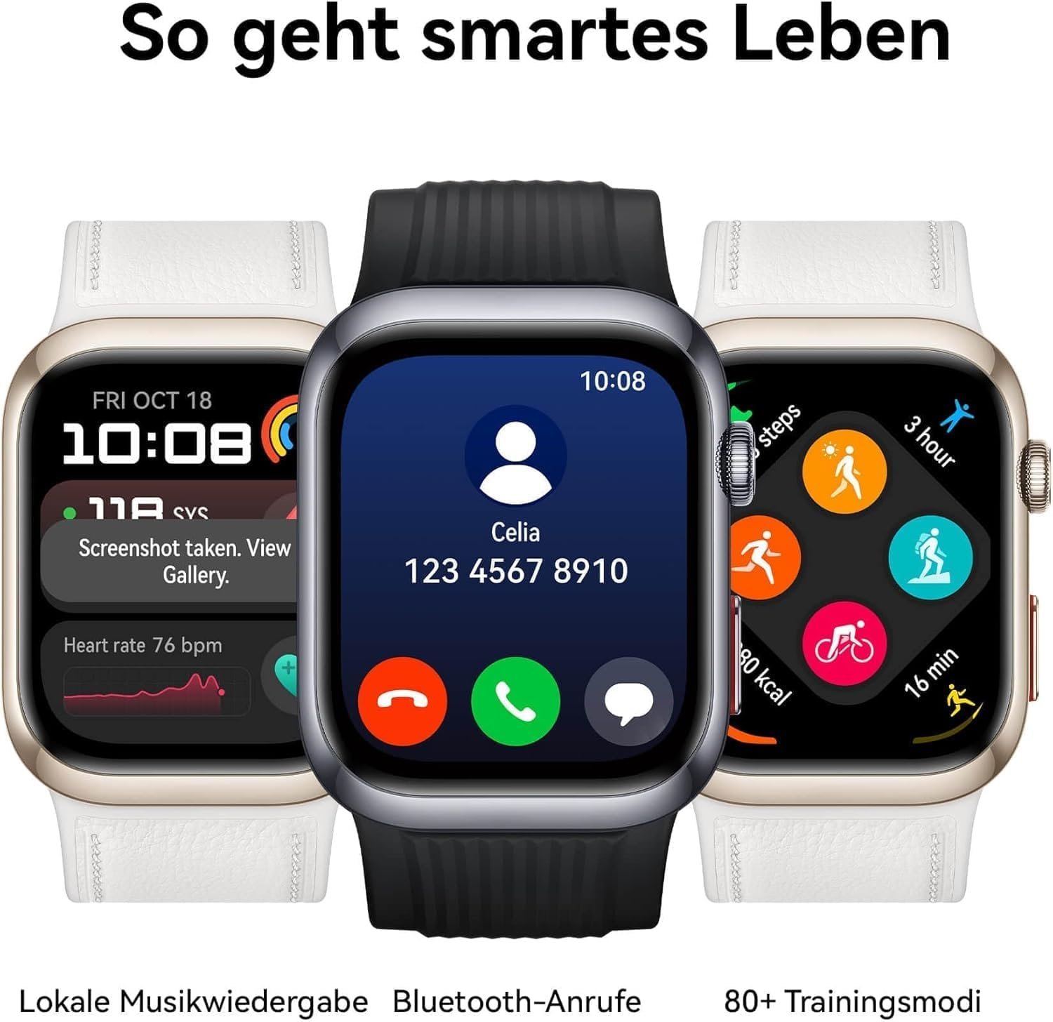 Смарт-годинник HUAWEI Watch D2, 1.82 дюйми AMOLED-дисплей, монітор артеріального тиску, Slim Design, ECG, Gold, фото №7