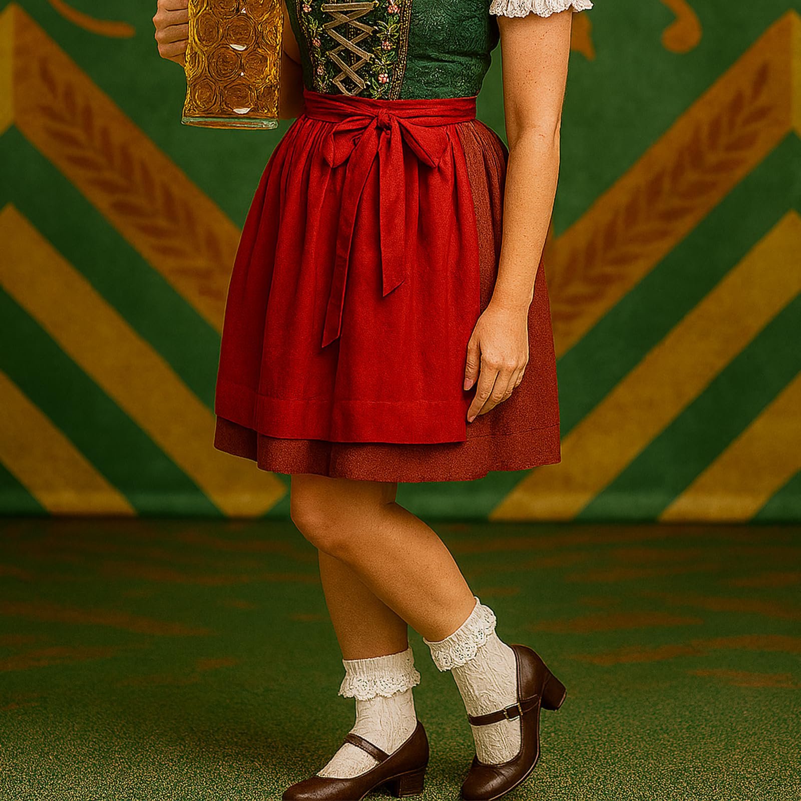 Женские носки для дирндля, 2 пары костюмных носков с рюшами, белые хлопковые носки для аксессуаров дирндля, фото №6