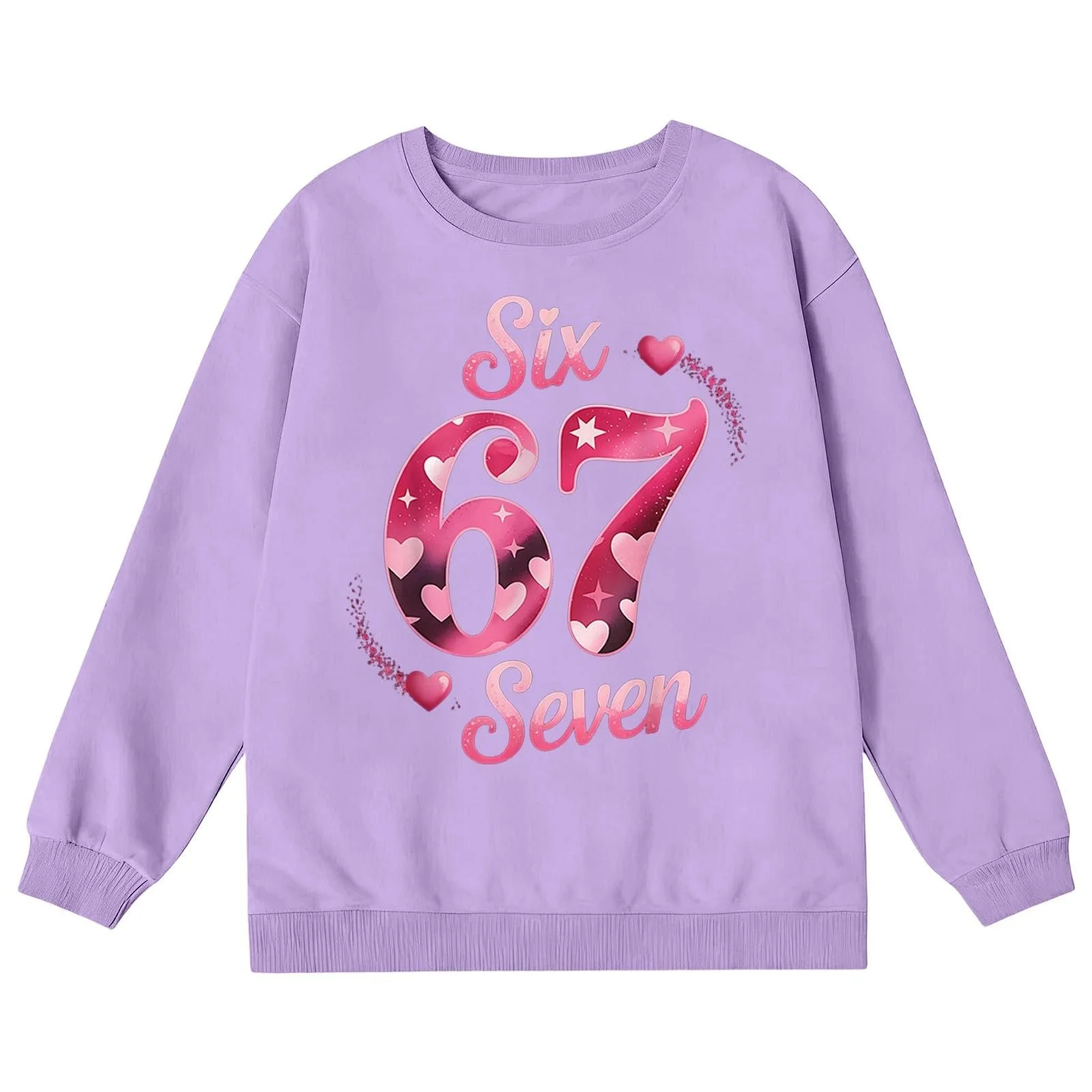 Дівчачий світшот з круглим вирізом, довгими рукавами, м’який, вільного крою з принтом, фото №2